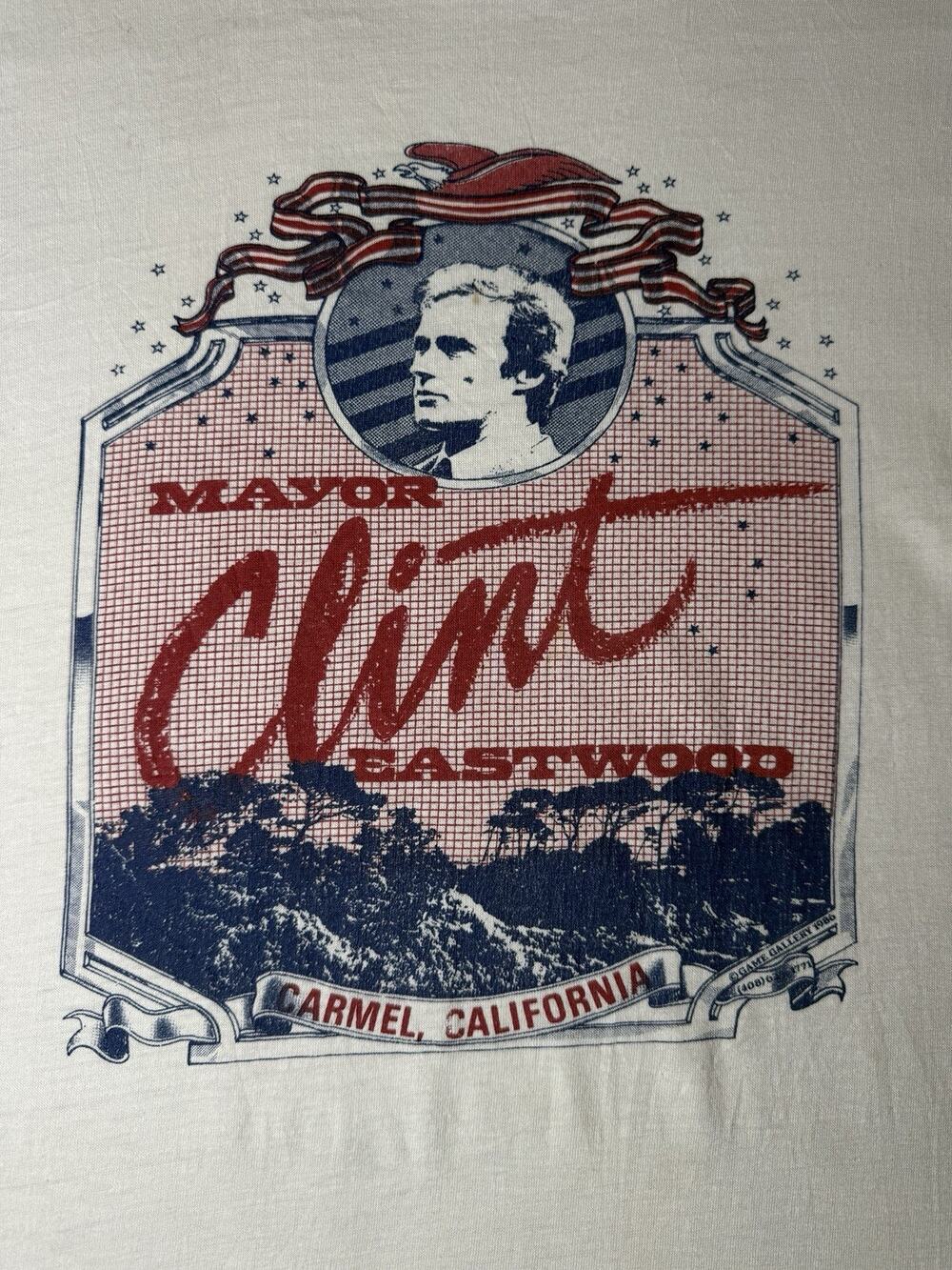 Clint Eastwood Vintage Mayor Campaign Shirt 1986 Carmel CA , Lg Collectors Item